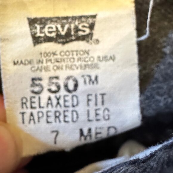 LEVIS 550 Relaxed Fit Tapered Legs Washed Black Jeans Size 7 Medium - Picture 3 of 6